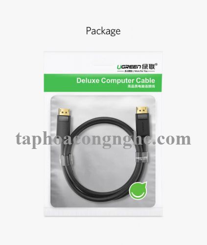 Ugreen 10213 5M Màu Đen Cáp 2 Đầu Displayport chuẩn V1.2 thuần đồng DP102 30010213
